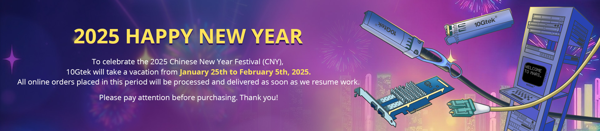 10Gtek Chinese New Year Festival holiday notice 2025